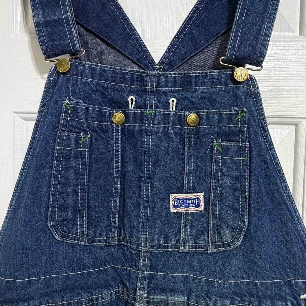 Vintage Big Smith Jean denim overalls size 10 worn distressed 90’s - Picture 6 of 14